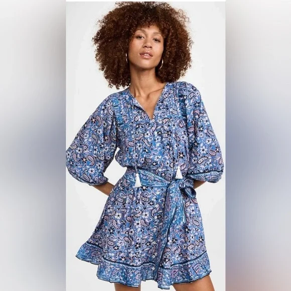 Cleobella Cora Mini Paisley Dress Womens Large - Picture 2 of 12